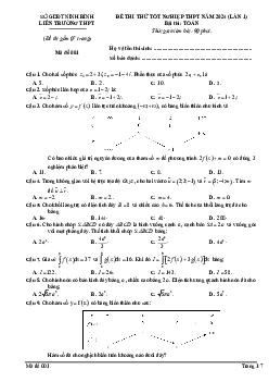 Đề thi thử tốt nghiệp THPT 2024 môn Toán lần 1 liên trường THPT – Ninh Bình