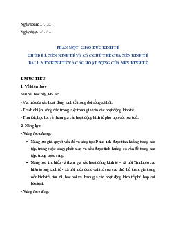 Giáo án Giáo dục Kinh tế và Pháp luật 10 sách Chân trời sáng tạo