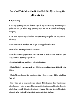 Soạn bài Thảo luận về một vấn đề xã hội đặt ra trong tác phẩm văn học | Văn 11 Cánh diều