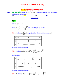 Giải chi tiết các bài toán vận dụng điểm 8 – 9 – 10 trong các đề thi thử môn Toán