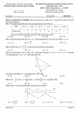 Đề khảo sát Toán 12 năm 2024 – 2025 trường THPT Nguyễn Quốc Trinh – Hà Nội