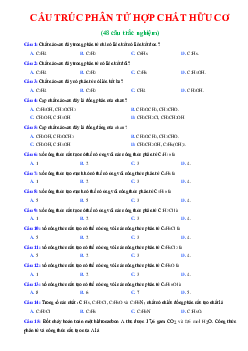 Trắc nghiệm cấu trúc phân tử hợp chất hữu cơ (có đáp án)
