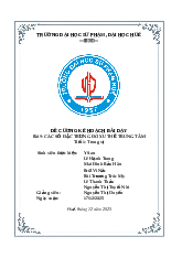 Đề cương Kế hoạch bài dạy Bài 9: Các số đặc trung đo xu thế trung tâm môn Xu thế phát triển giáo dục | Trường Đại học Sư phạm - Đại học Huế