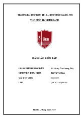 Báo cáo kiến tập tại Công ty Cổ phần 22 môn Quản trị kinh doanh | Trường Đại học Kinh tế, Đại học Quốc gia Hà Nội