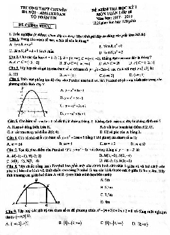 Đề kiểm tra học kỳ 1 Toán 10 năm học 2017 – 2018 trường THPT chuyên Hà Nội – Amsterdam