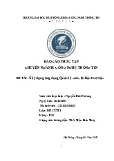 Báo Cáo Thực Tập Chuyên Ngành Công nghệ thông tin: Ứng Dụng Quản Lý Thư Viện | Môn Thực tập chuyên ngành - Đại học Hải Phòng
