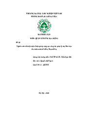 Tiểu luận môn Quản lý rừng đặc dụng - Quản lý tài nguyên và môi trường | Đại học Lâm Nghiệp