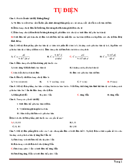 Bài tập trắc nghiệm tụ điện (có đáp án )