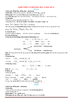 Kiến thức cơ bản Hóa 11 học kỳ 2 rất hay