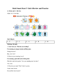 Giải BT Sách Smart Start 3 Unit 6 Clothes  Review and Practice