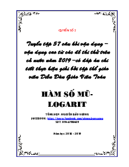 Top 57 bài toán VD – VDC hàm số mũ – logarit có lời giải chi tiết