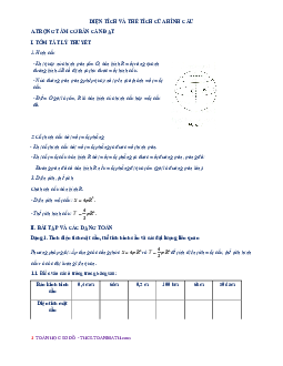 Chuyên đề hình cầu, diện tích mặt cầu và thể tích hình cầu