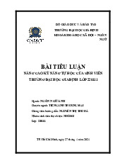 Tiểu luận Nâng Cao Kỹ Năng Tự Học | Môn Kĩ năng mềm - Đại học Gia Định
