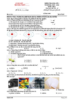 Đề thi học kì 1 môn Hóa học 10 năm 2023 - 2024 sách Kết nối tri thức với cuộc sống đề 2