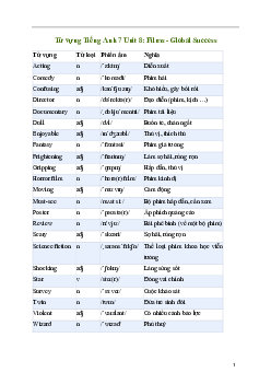 Giải Tiếng Anh 7 Unit 8: Từ vựng | Global Success