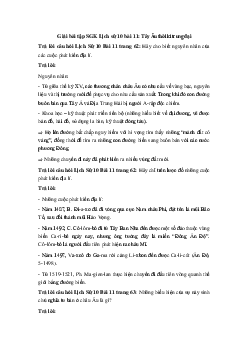 Giải bài tập SGK Lịch sử 10 bài 11