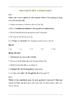 Giải Tiếng Anh 8 Unit 5: A Closer Look 2 | Kết nối tri thức