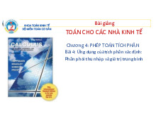 Bài 4: Ứng dụng của tích phân xác định: Phân phối thu nhập và giá trị trung bình | Đại học Kinh tế Quốc dân