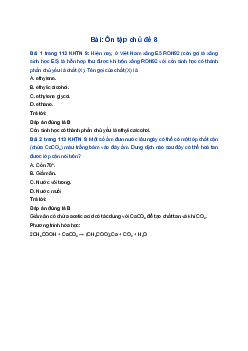Giải Khoa học tự nhiên 9 Chân trời sáng tạo Ôn tập chủ đề 8