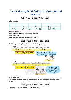 Giải SGK Toán lớp 2 trang 59, 60, 61, 62 Mét| Chân trời sáng tạo