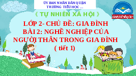 Giáo án điện tử Tự nhiên và xã hội 2 Bài 2: Nghề nghiệp của người thân trong gia đình.