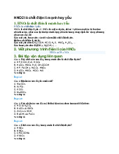 HNO2 là chất điện li mạnh hay yếu - Hóa học 11