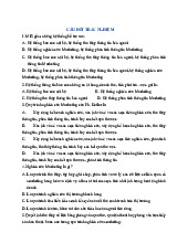 Câu hỏi Trắc nghiệm Chương 2: Hệ thống Thông tin và Nghiên cứu Marketing | Marketing căn bản