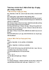 Toán hay và khó lớp 2: Một số bài tập về ngày, giờ, tháng có đáp án