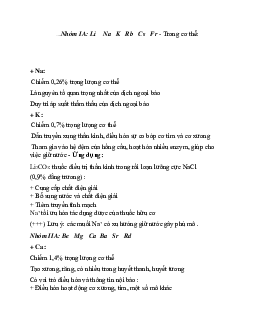 Tài liệu nhóm kim loại mạnh của môn hóa đại cương/Đại học y dược Huế