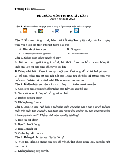 Đề cương ôn tập học kì 2 môn Tin học 3 | Kết nối tri thức