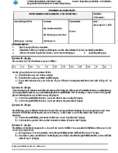 Đề thi giữa kỳ học phần Engineering Probability and Statistics năm 2018 | Trường Đại học Quốc tế, Đại học Quốc gia Thành phố Hồ Chí Minh