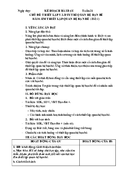 Giáo án Đạo Đức lớp 4 Tuần 21,22,23 | Chân trời sáng tạo