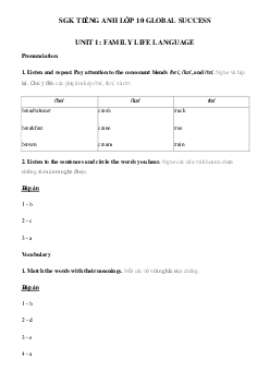 Language unit 1 lớp 10 trang 9 10 Global success