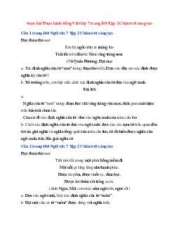 Soạn bài Thực hành tiếng Việt trang 104  | Ngữ Văn 7 Chân Trời Sáng Tạo tập 2