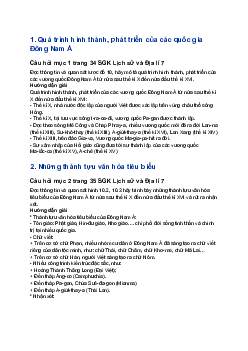 Giải SGK Lịch sử 7 Bài 10: Khái quát lịch sử Đông Nam Á | Cánh diều