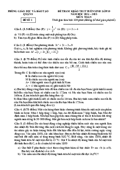 Đề tham khảo tuyển sinh 10 môn Toán 2024 – 2025 phòng GD&ĐT Quận 8 – TP HCM