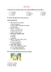 Bài Test | môn Tiếng Anh lớp 5