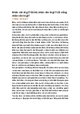 Nhân văn là gì? Giá trị nhân văn là gì? Lối sống nhân văn là gì?
