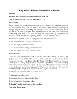 Giải Tiếng Anh 11 Unit 4 Review | Friends Global