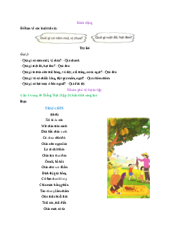 Giải SGK môn Tiếng việt 2 - Bài 3: Trái chín | Chân trời sáng tạo