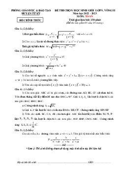 Đề học sinh giỏi Toán 9 vòng 2 năm 2022 – 2023 phòng GD&ĐT Tứ Kỳ – Hải Dương