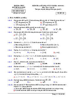 Đề thi giữa HK1 Toán 10 năm 2020 – 2021 trường THPT Huỳnh Ngọc Huệ – Quảng Nam