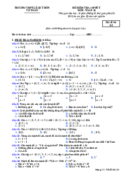 Đề kiểm tra 45 phút Đại số 10 chương 1 trường THPT Lê Quý Đôn – Bình Phước