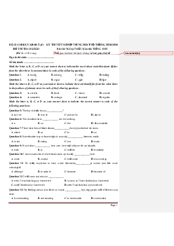 Đề minh họa Tiếng Anh 2020 lần 2 có đáp án và lời giải chi tiết