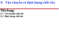 Vận chuyển và định lượng chất răn