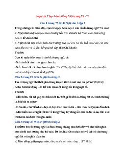 Soạn bài Thực hành tiếng Việt trang 75 - 76  | Ngữ Văn 6 Cánh Diều tập 2