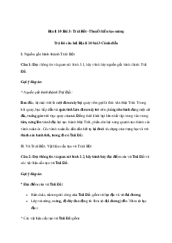 Giải Địa lí 10 Bài 3: Trái Đất. Thuyết kiến tạo mảng | Cánh diều