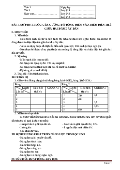 Giáo án vật lý 9 học kỳ I Phương pháp mới