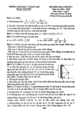 Đề cuối kì 1 Toán 9 năm 2024 – 2025 phòng GD&ĐT Tân Phú – TP HCM