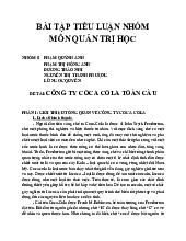 Bài tập tiểu luận nhóm môn quản trị học | Trường Đại học Thủy Lợi